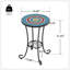 Table d'appoint de patio avec tablette, bleu + noir