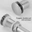 Drain escamotable pour salle de bain sans vasque de débordement, acier inoxydable, une pièce, nickel brossé