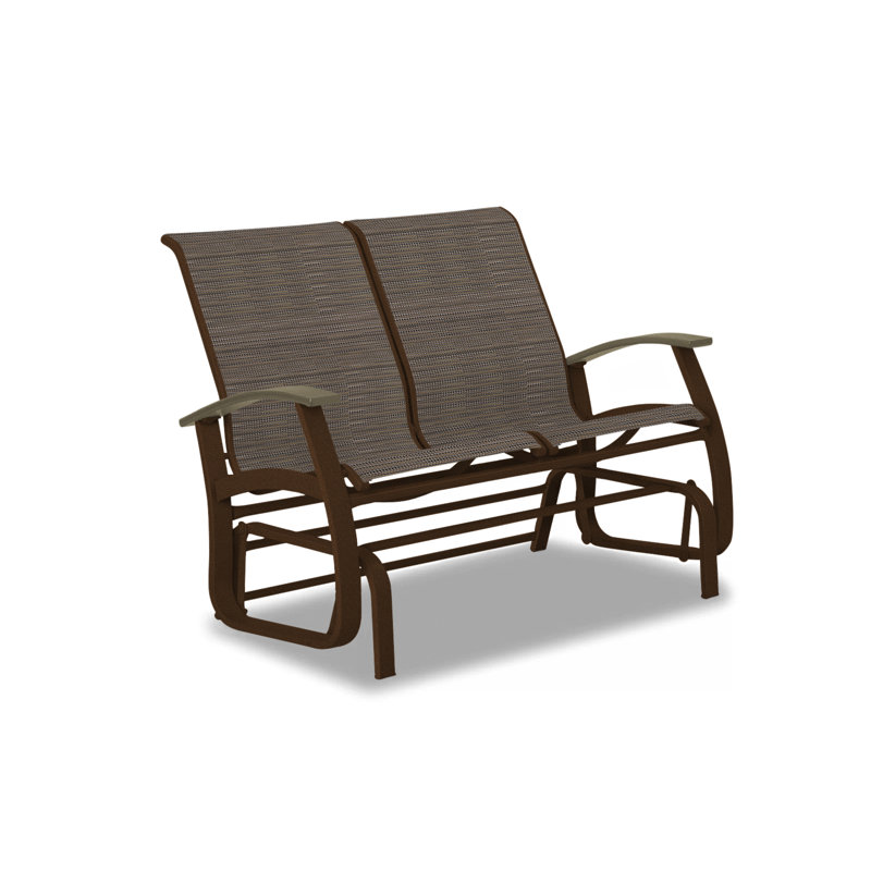 Belle Isle Outdoor Glider, Beachwood P40, Textured Kona, Lime 38D Sunbrella®
