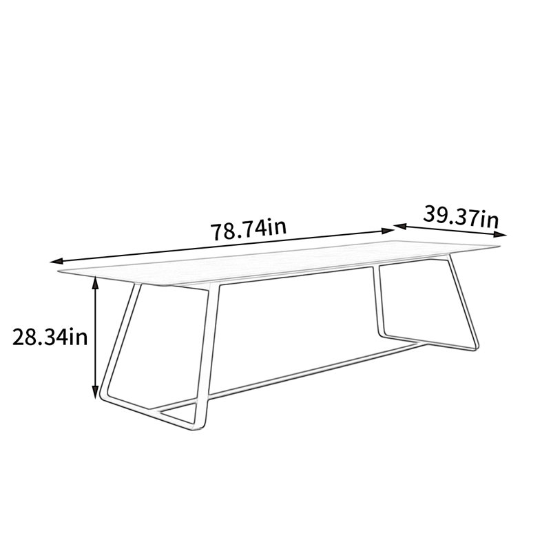Rectangular Concrete Outdoor Dining Table