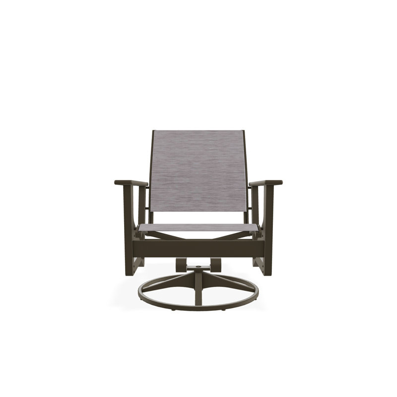 Wexler Swivel Outdoor Lounge Chair, Beachwood, Elevation Stone