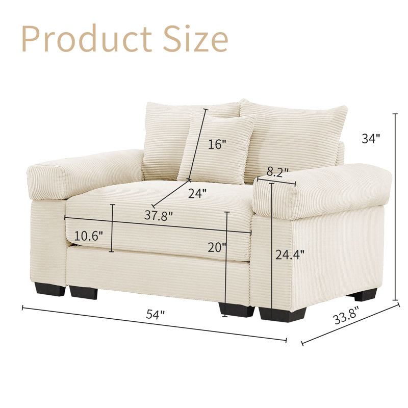 Canapé 54 po Cloud, Beige