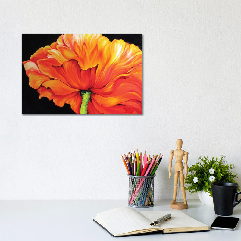 A Single Poppy by Marcia Baldwin - Wrapped Canvas Print, 20.32 cm H x 30.48 cm W