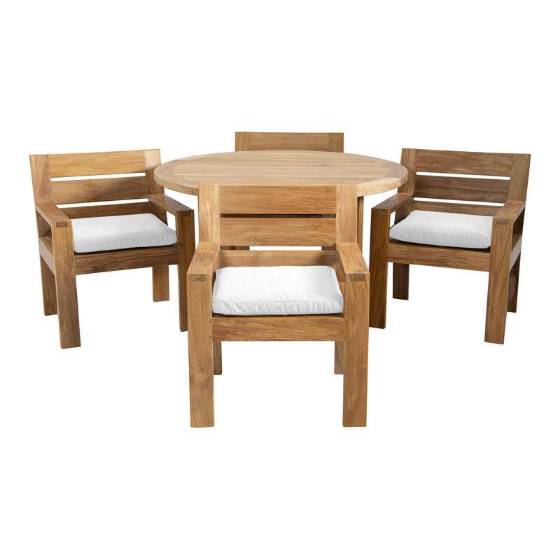 Pacific 5 - Piece Dining Set, 30"H x 48"L x 48"W, White