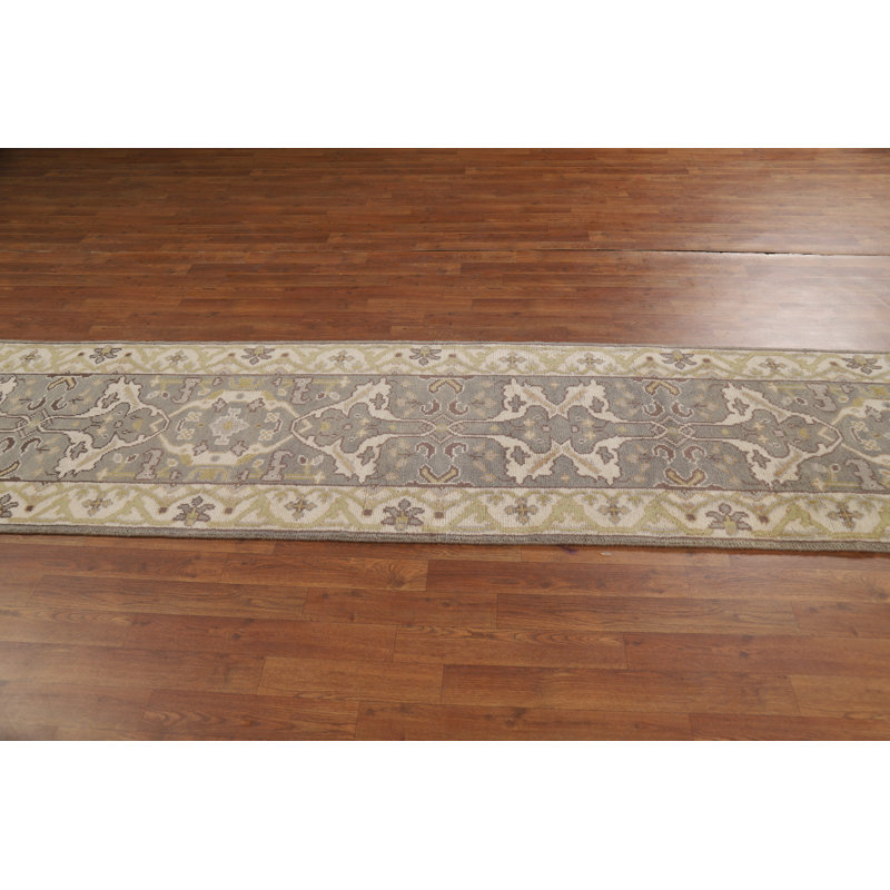 Tapis de couloir oriental gris Oushak 3 x 10