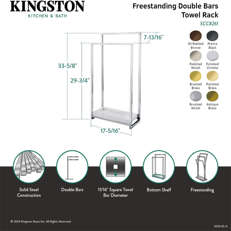 Oil Rubbed Bronze Freestanding 2-Tier Towel Rack with Storage
