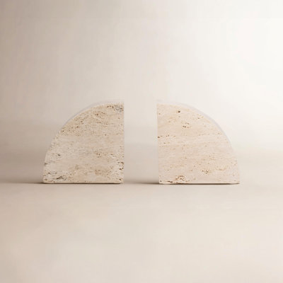 Terra Travertine Half Dome Office Bookends