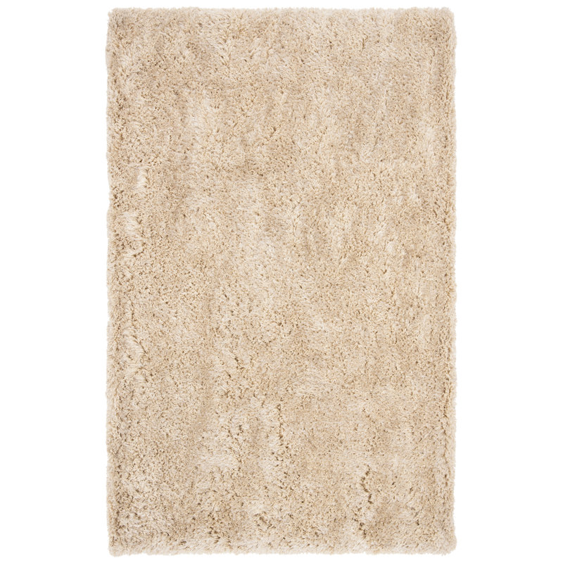 Pihu Shag Hand Tufted Performance Solid Color Rug, Rectangle 3' x 5'
