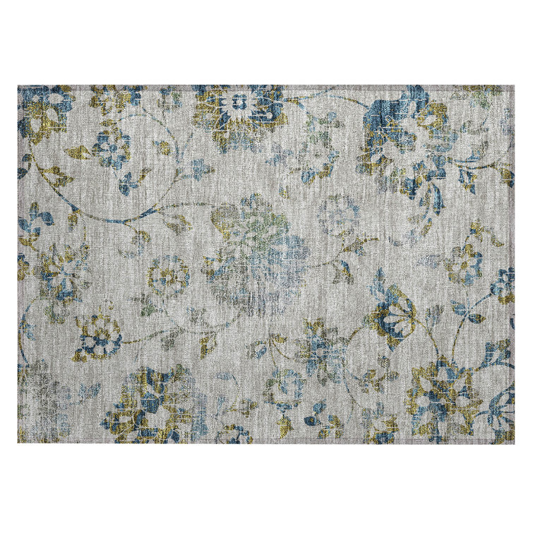 Charysse Washable Floral Indoor / Outdoor Rug