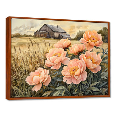 Dovil Farm, pivoines dans le bac à céréales IV - pivoines, art mural