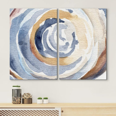 Geometric Blue Watercolor Rings Abstract Shapes Digital Art Modern Art On Canvas 2 Pieces Print -  IDEA4WALL, CVS-B023-2210-YUK69-16x24x2