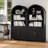 65" Tall Arched Storage Bookcase with Adjustable Shelves,Arched Cabinet with Drawer-554183897