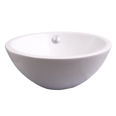 Barclay Dayton 15.37'' White Vitreous China Circular Bathroom Sink with Overflow