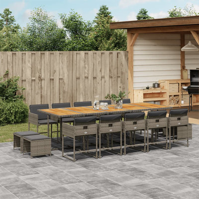  Garden Dining Set Grey