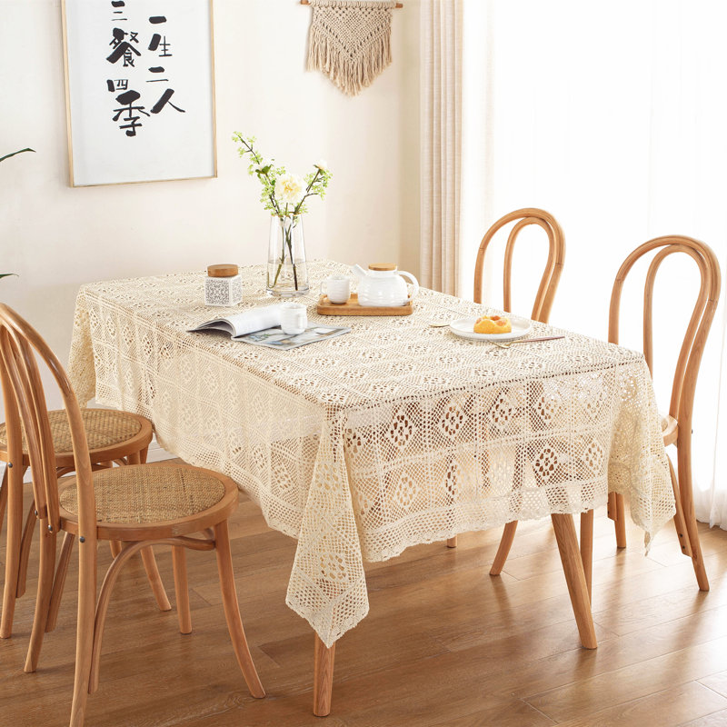 Solid Color Cotton Blend Tablecloth, 78" L x 54" W