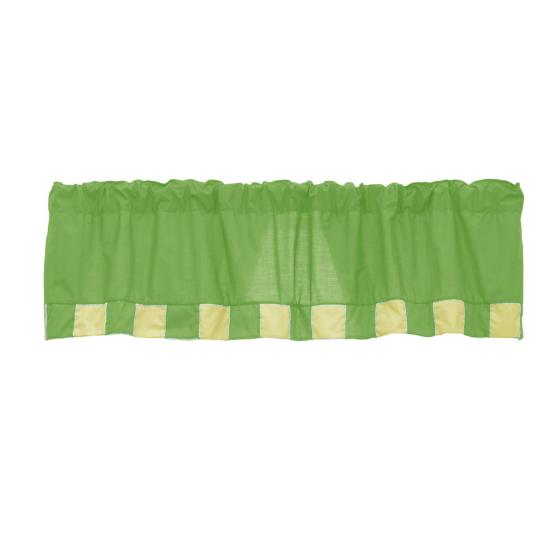 Izquierdo Cotton Blend Patchwork Tailored Window Valance, Green