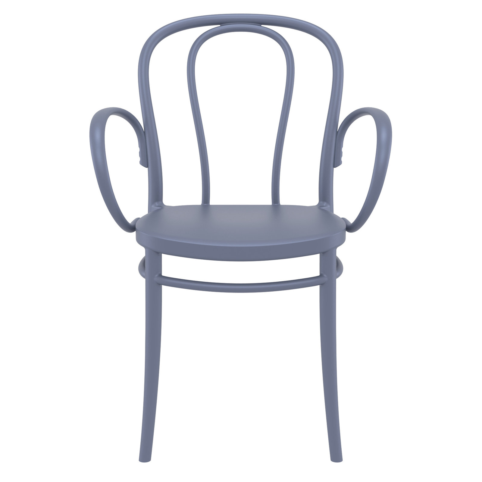 Farrah Stackable Patio Armchair, Dark Gray