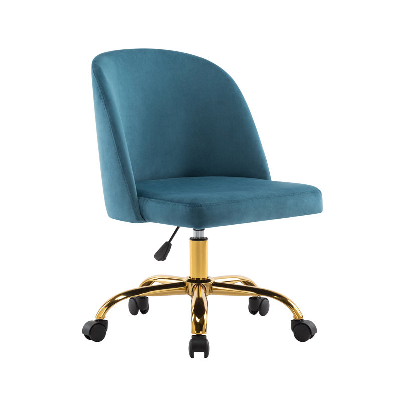 Velvet Office Chair, Blue