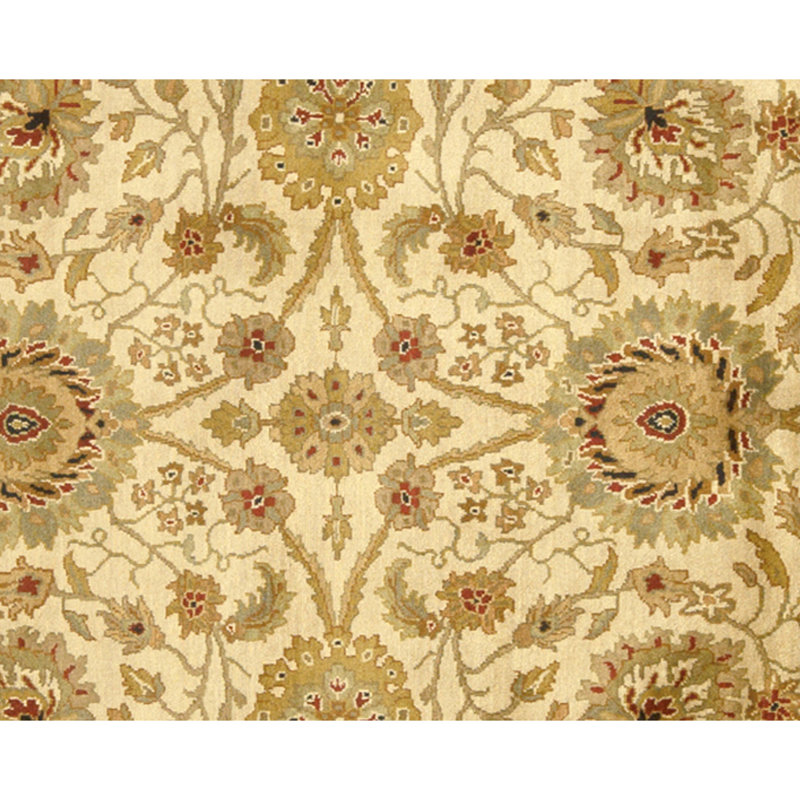 High-Quality Hand-Knotted Ivory And Black Area Rug