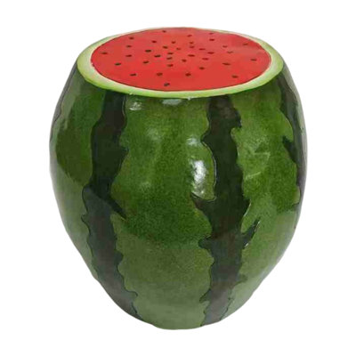 Watermelon Fruit Stool, 13.4"Oversized Resin Stool, Side Table, Home Decor Plant Stand Garden Indoor Outdoor Decorations, Multi-Purpose Innovative Garden Furniture