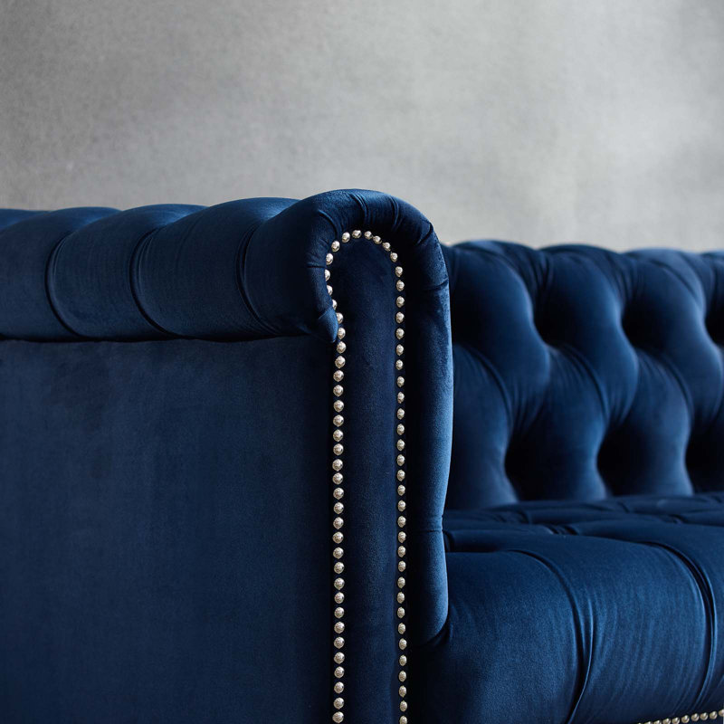 Modway Heritage Upholstered Velvet Armchair, Midnight Blue