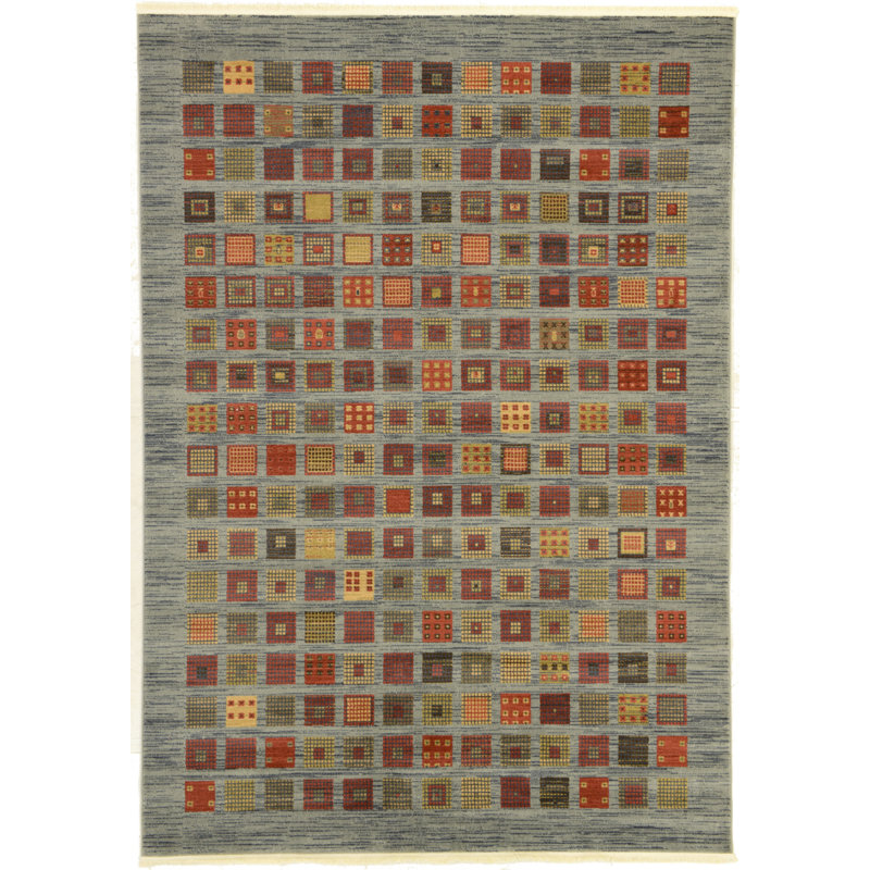 Tapis bleu / vert Abrigail, Rectangle 7 pi 1 po x 10 pi
