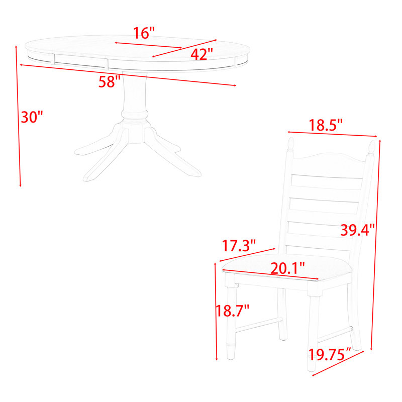 Afreena 4 - Person Extendable Dining Set, Natural, Off White, Off White