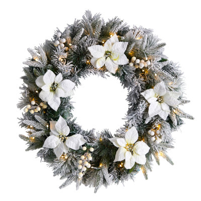 Faux Lighted Mixed Assortment 24'' Wreath