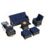 Ensemble de conversation pour 7 personnes avec foyer et repose-pieds-361190727
