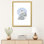«Watercolor Panda with Blue», reproduction d'impression