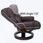 Fauteuil inclinable massant avec repose-pieds, pivotant à 360 °, chauffant et base en bois cintré