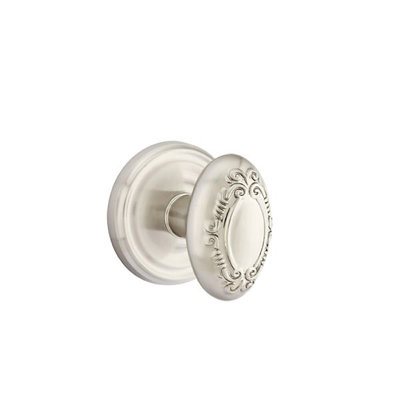 Ensemble de boutons d'intimité Emtek avec rosette régulière et bouton Victoria