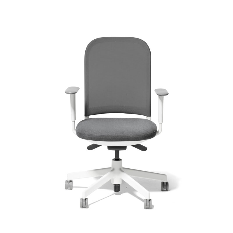 Chaise de travail Maxwell, Blanc, Gris anthracite