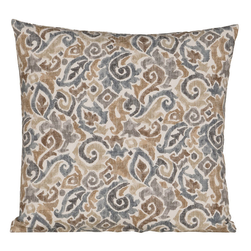 Coussin décoratif Magnolia Home Fashions Caspian Chambray, Polyester, Neutre damassé 1, H 16 po x l 16 po