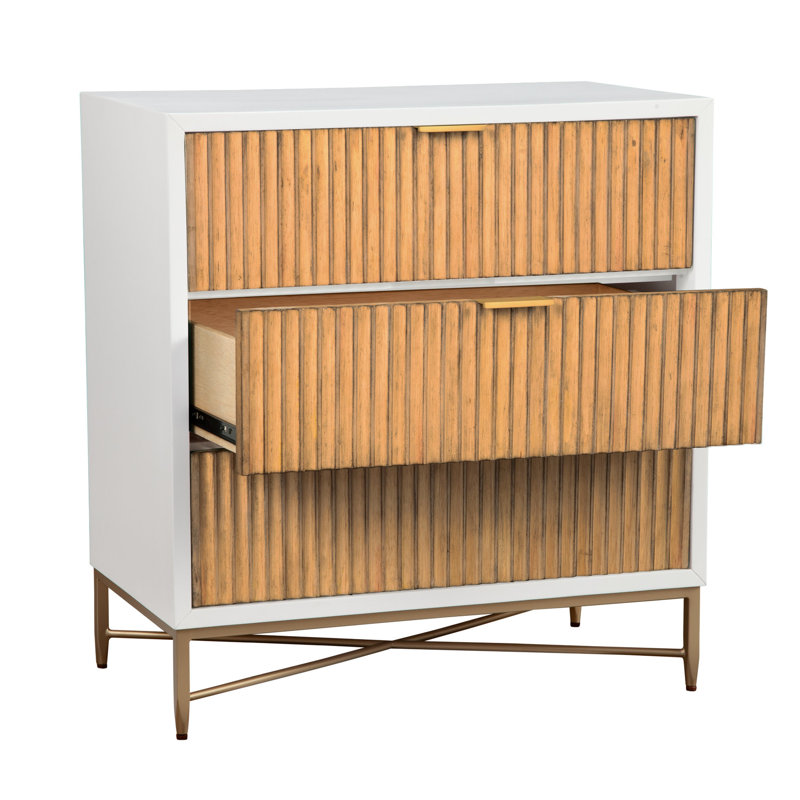 Khayree 32" W 3-Drawer Accent Chest, White