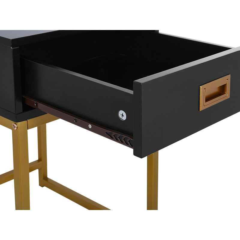 Cheryll 40cm W Bedside Table, Black