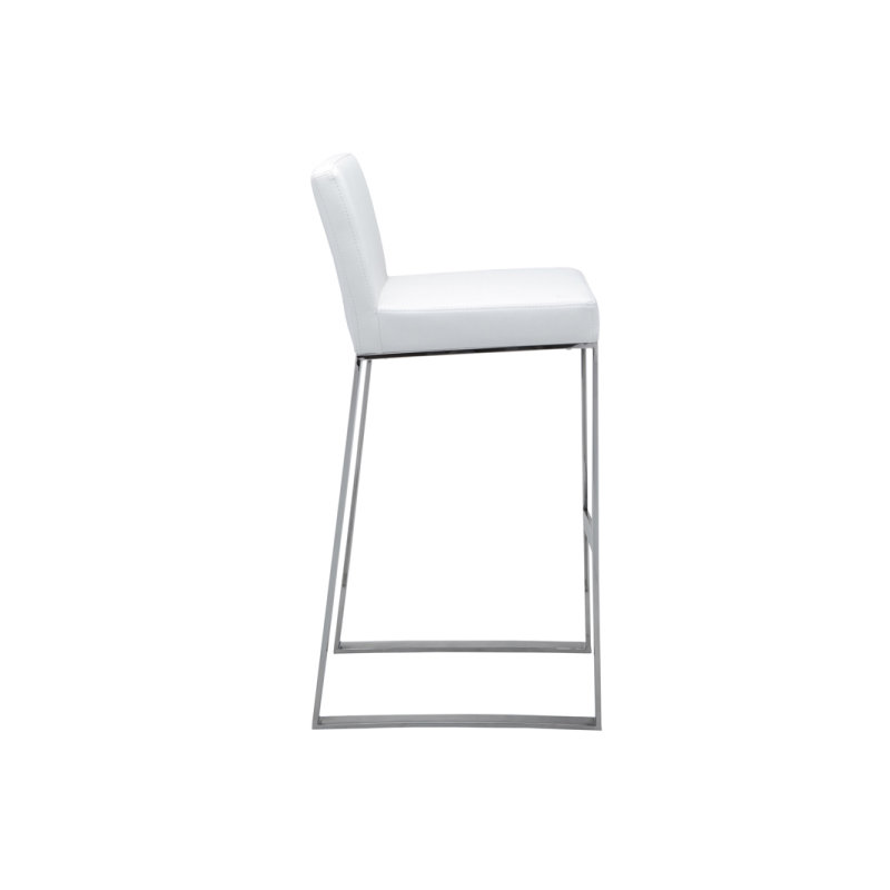 Barlet Bar & Counter Stool, Counter Stool (26" Seat Height), White Faux Leather