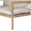 Causeuse d'extérieur en bois d'acacia avec table basse, structure en teck clair, coussin beige