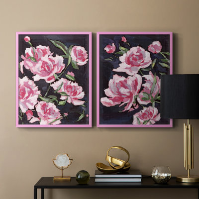 «Meer Rosa I», reproduction encadrée de qualité supérieure - prête à être accrochée - aucun clou requis - aucun clou requis