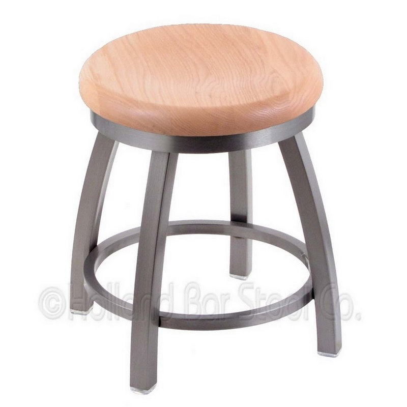 802 Misha Swivel Bar Stool, Pewter, Natural Oak, Counter Stool (25” Seat Height)