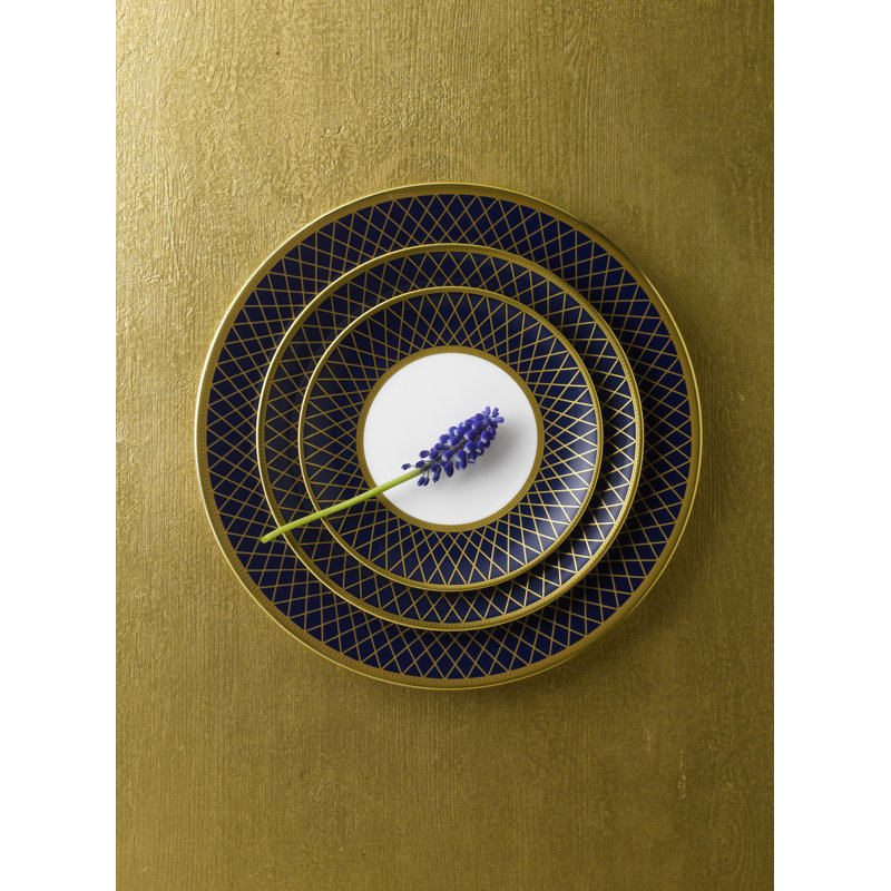 Handmade Bone China Saucer, Navy Blue