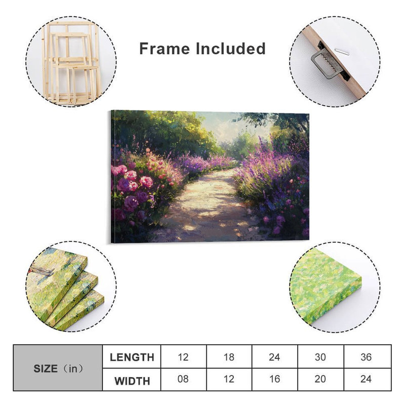 Toile encadrée 24 "x 36" avec cadre en bois, prête à être accrochée, 24 po x 36 po