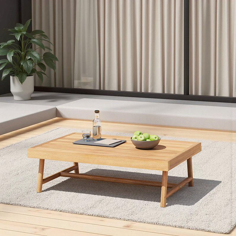 Table basse de patio en bois d'acacia
