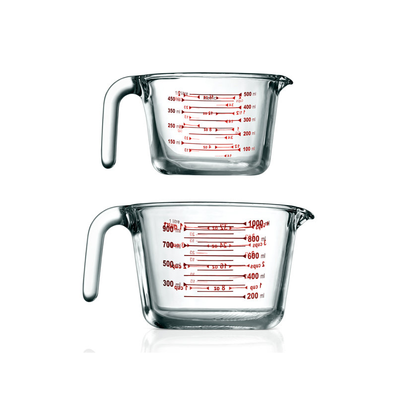 NutriChef 2 -Piece Plastic Measuring Cup Set