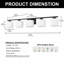 Modern 5-Light Black Vanity Fixture With Frosted Glass Shades