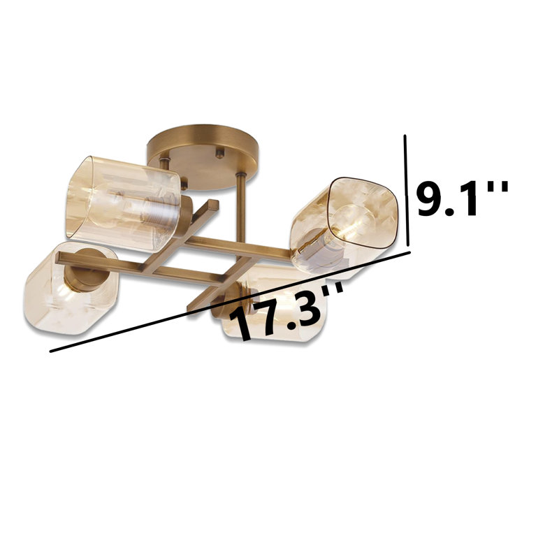 Plafonnier semi-encastré