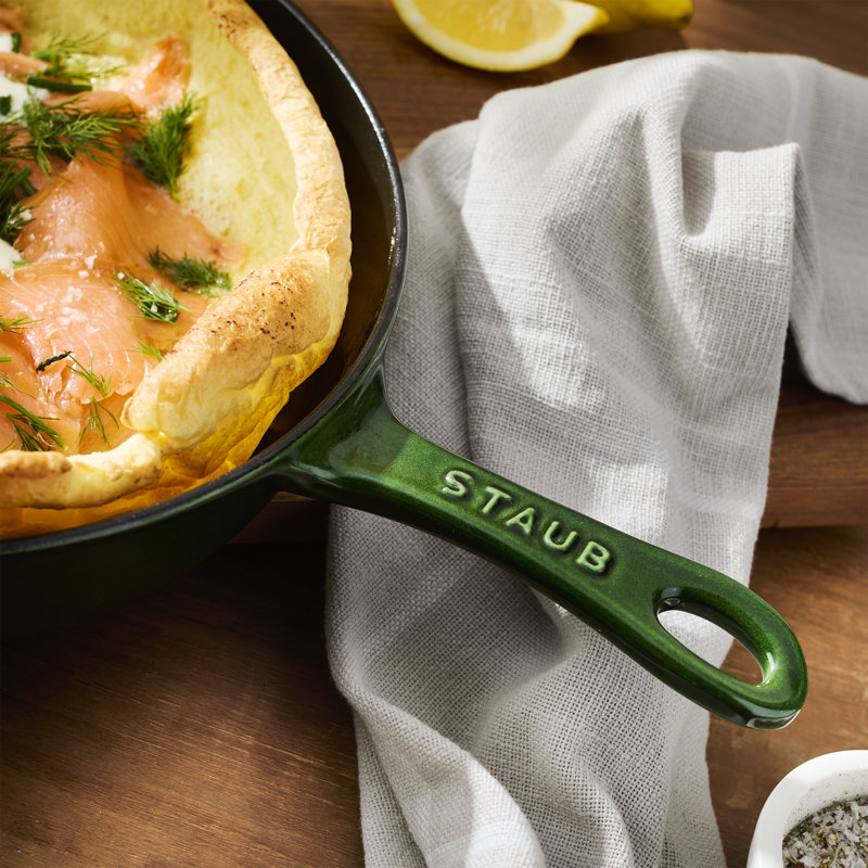 Staub Cast Iron 11-Inch Traditional Skillet - White Truffle, White Truffle