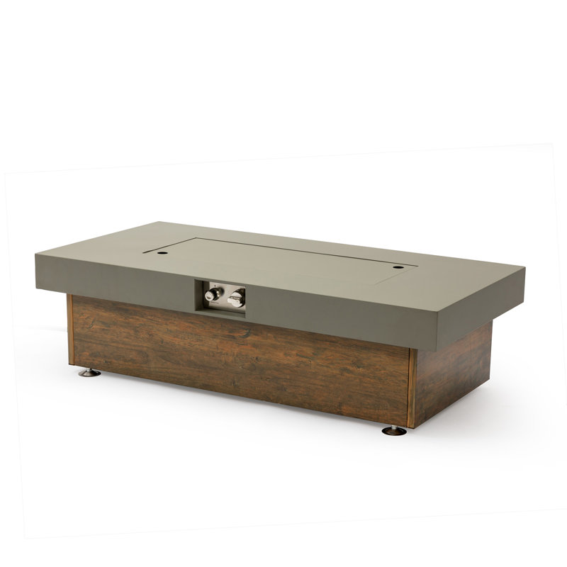 Table de foyer 48 po en fer avec grain de bois