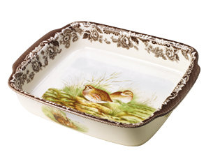 Plat rectangulaire 12 po x 9,5 po Spode Woodland
