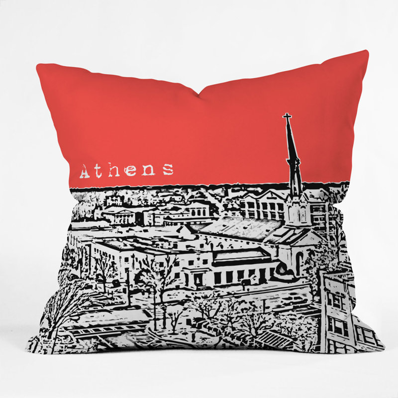 Bird Ave Athens Throw Pillow, 20" x 20", Red